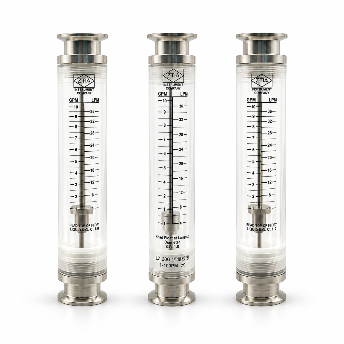 Mipure-FM-AC-TC rotámetros sanitarios Tri-Clamp